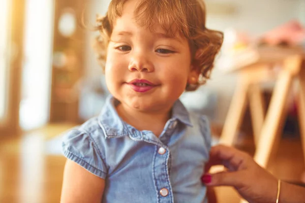 Schattig Peuter Meisje Kleuterschool — Stockfoto