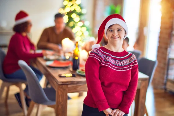 Young Beautiful Woman Smiling Happy Confident Standing Wearing Santa Claus — Φωτογραφία Αρχείου