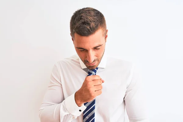 Young Handsome Elegant Business Man Isolated Background Feeling Unwell Coughing — ストック写真