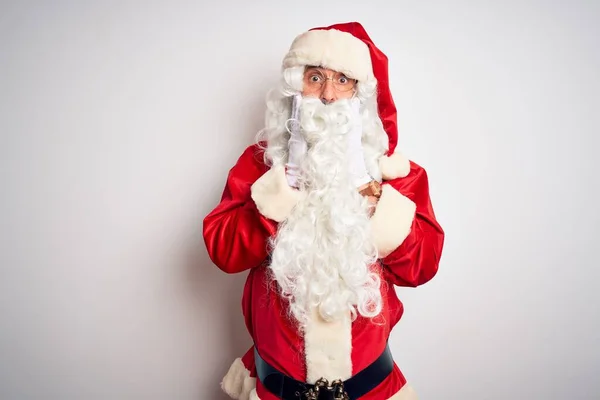 Medioevo Bell Uomo Che Indossa Costume Babbo Natale Piedi Sopra — Foto Stock