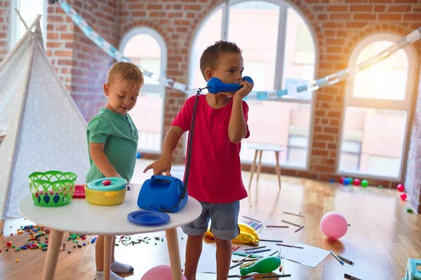 Adorable Toddlers Playing Lots Toys Kindergarten — Stock Photo, Image