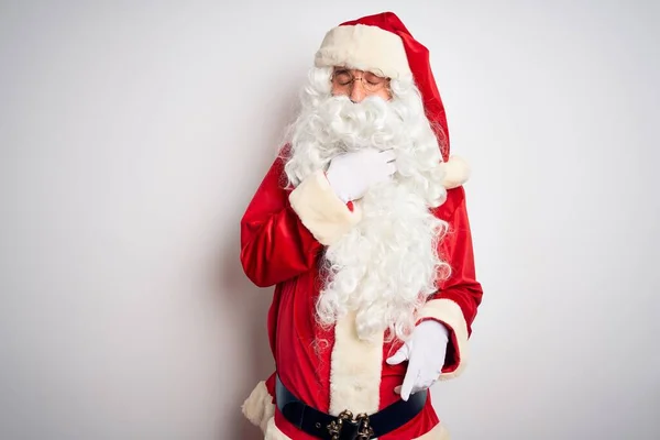 Medioevo Bell Uomo Che Indossa Costume Babbo Natale Piedi Sfondo — Foto Stock