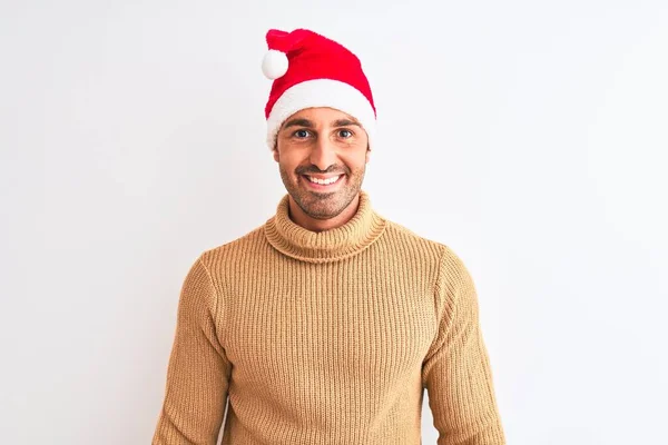 Joven Hombre Guapo Que Usa Navidad Suéter Cuello Alto Sobre — Foto de Stock