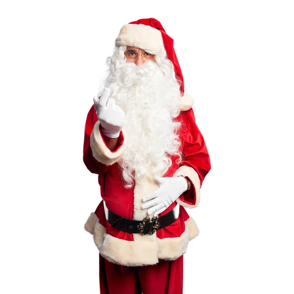 Medioevo Bell Uomo Che Indossa Costume Babbo Natale Barba Piedi — Foto Stock