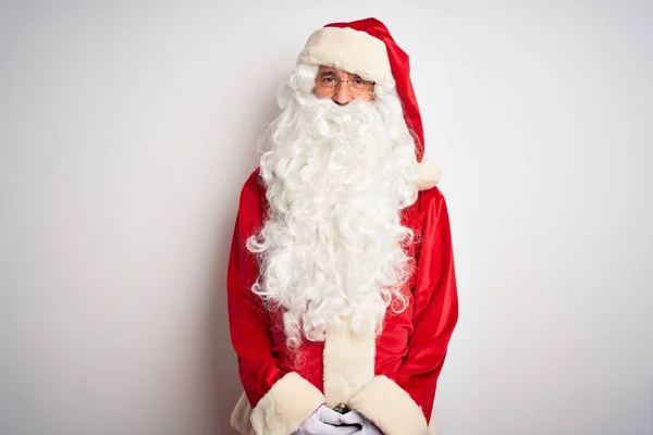 Medioevo Bell Uomo Che Indossa Costume Babbo Natale Piedi Sfondo — Foto Stock