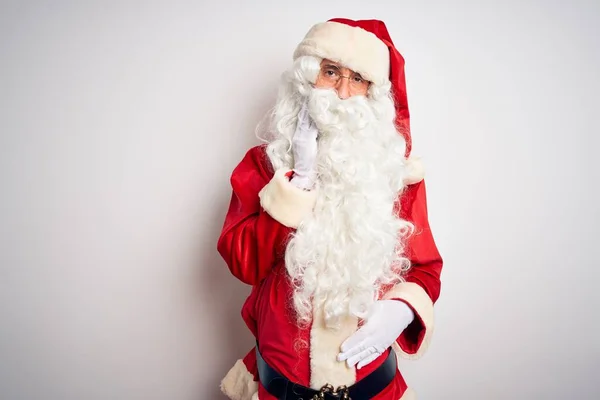 Moyen Âge Bel Homme Portant Costume Père Noël Debout Sur — Photo