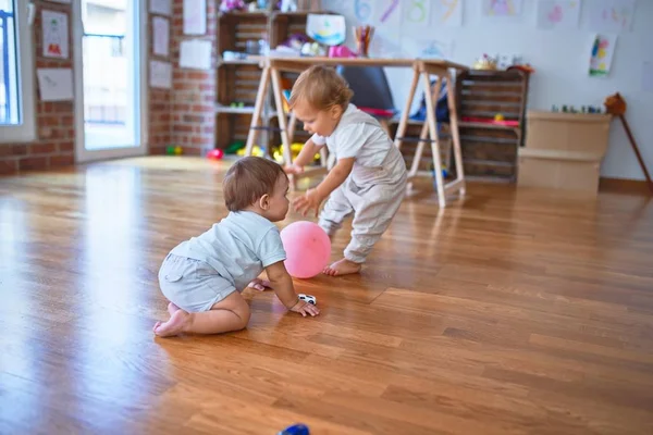 Beautiful Toddlers Playing Lots Toys Kindergarten — Stock Photo, Image