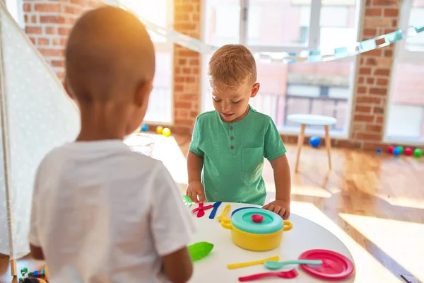 Adorable Toddlers Playing Lots Toys Kindergarten — Stock Photo, Image