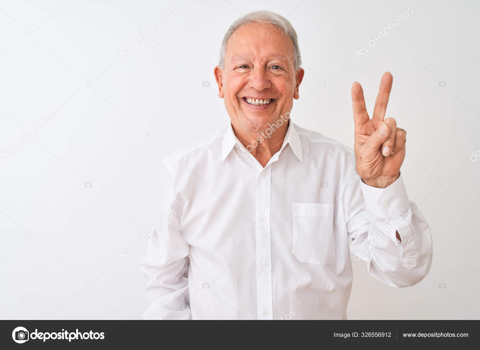 Senior Grey Haired Man Wearing Elegant Shirt Standing Isolated White Stock Photo by © 326556912 Senior Grey Haired Man Wearing Elegant Shirt Standing Isolated White Stock Photo by © 326556912