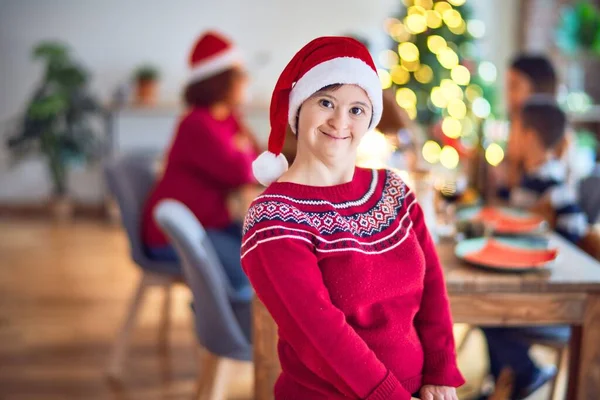 Young Beautiful Woman Smiling Happy Confident Standing Wearing Santa Claus — ストック写真