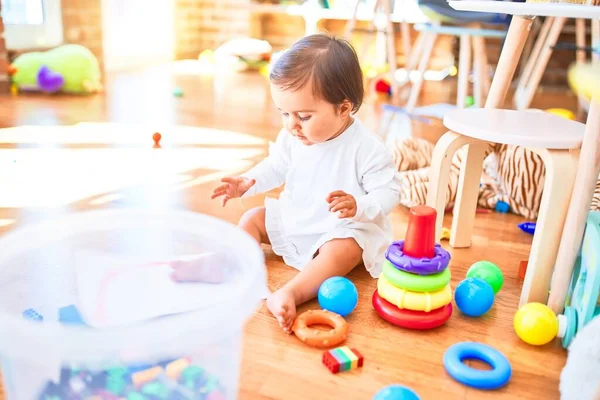 Beautiful Infant Happy Kindergarten Colorful Toys — Stock Photo, Image
