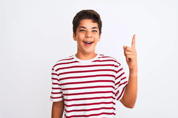 Handsome Teenager Boy Standing White Isolated Background Pointing Finger Successful — Stock Photo, Image