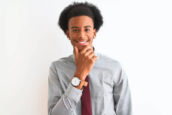 Jovem Empresário Afro Americano Vestindo Gravata Sobre Fundo Branco Isolado — Fotografia de Stock