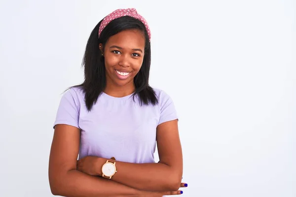 Mooie Jonge Afro Amerikaanse Vrouw Draagt Een Diadeem Geïsoleerde Achtergrond — Stockfoto