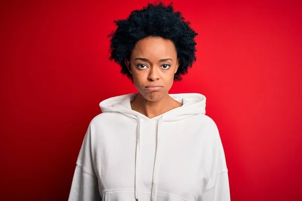 Young Beautiful African American Afro Sportswoman Curly Hair Wearing Sportswear — Stockfoto