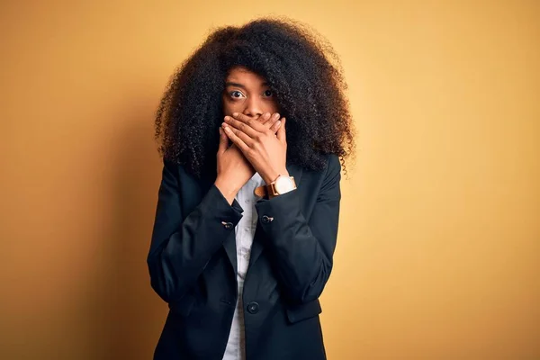 Young Beautiful African American Business Woman Afro Hair Wearing Elegant — ストック写真