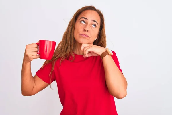 Orta Yaşlı Olgun Bir Kadın Izole Edilmiş Arka Planda Bir — Stok fotoğraf