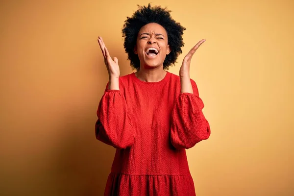 Jovem Mulher Afro Afro Afro Afro Bonita Afro Com Cabelo — Fotografia de Stock