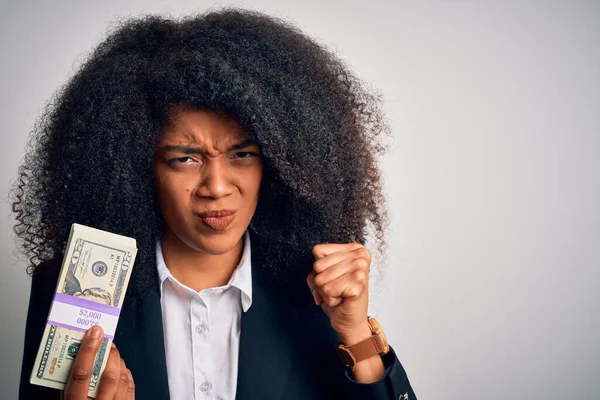 Jeune Femme Affaires Afro Américaine Avec Des Cheveux Afro Tenant — Photo