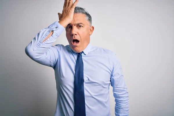 Middle Age Handsome Grey Haired Business Man Wearing Elegant Shirt — Stock Photo, Image