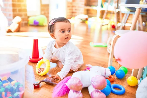 Beautiful Infant Happy Kindergarten Colorful Toys — Stock Photo, Image