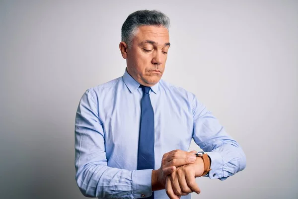 Medioevo Bell Uomo Affari Dai Capelli Grigi Che Indossa Camicia — Foto Stock