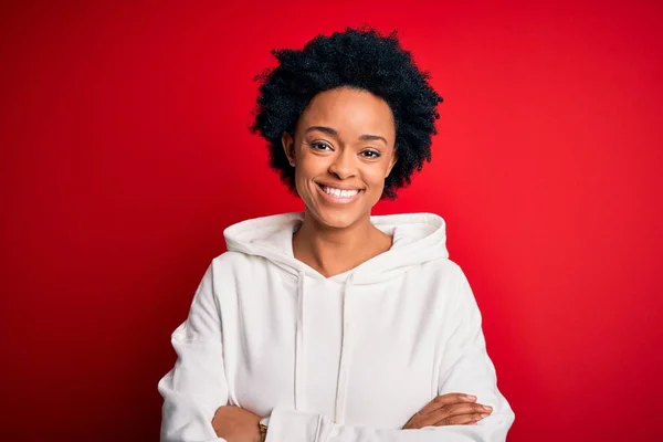 Jonge Mooie Afro Amerikaanse Afro Sporter Met Krullend Haar Sportkleding — Stockfoto