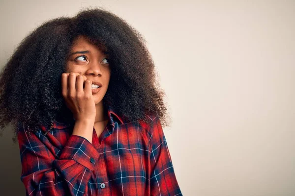 Young Beautiful African American Woman Wearing Casual Shirt Isolated Background — Stock Photo, Image