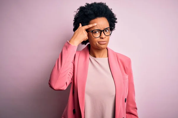 Jeune Belle Afro Afro Américaine Femme Affaires Avec Des Cheveux — Photo