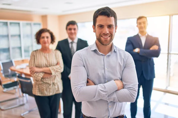 Abogados Negocios Trabajadores Reunidos Oficina Del Bufete Socios Ejecutivos Profesionales —  Fotos de Stock