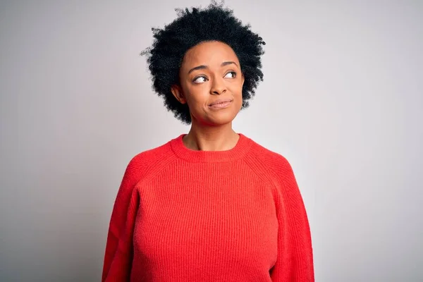 Jovem Bela Afro Americano Africano Mulher Com Cabelo Encaracolado Vestindo — Fotografia de Stock