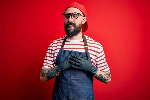 Bonito Homem Careca Com Barba Tatuagem — Fotografia de Stock