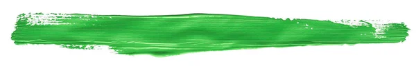 green brush stroke isolated on white background