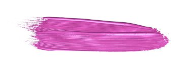 İzole edilmiş arkaplanda kırmızı renkli fırça darbesi, tuval suluboya dokusu, pembe ruj lekesi