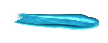 Turkuaz mavi fırça darbesi izole arkaplan üzerine yapıştırma, tuval suluboya dokusu
