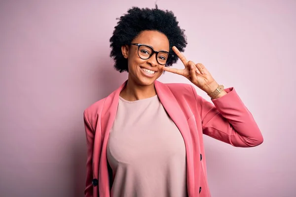 Jeune Belle Afro Afro Américaine Femme Affaires Avec Des Cheveux — Photo