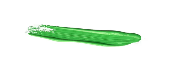 Green Brush Stroke Isolated White Background — Stock Photo, Image