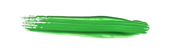 Zelený Tah Štětce Izolované Bílém Pozadí — Stock fotografie