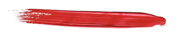 Roter Pinselstrich Über Isoliertem Hintergrund Leinwand Aquarell Textur Roter Lippenstift — Stockfoto