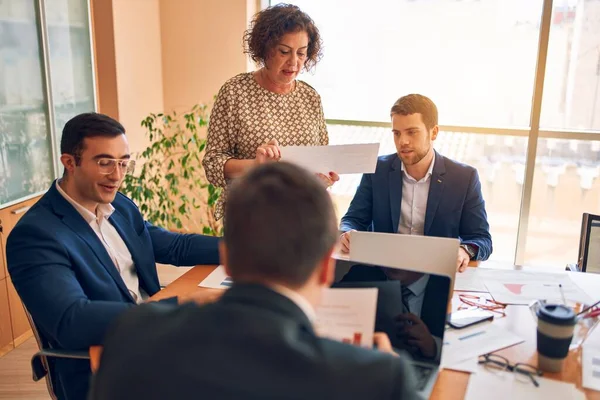 Business lawyers workers meeting at law firm office. Professional executive partners working on finance strategry at the workplace