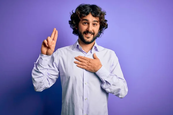 Joven Hombre Negocios Guapo Con Barba Vistiendo Camisa Pie Sobre —  Fotos de Stock