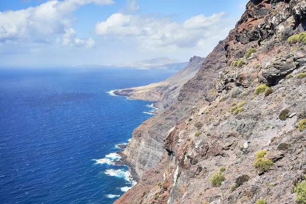 Kanarya Adasındaki Atlantik Sahil Uçurumunun Güzel Manzarası — Stok fotoğraf