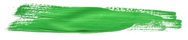 Pincelada Verde Aislada Sobre Fondo Blanco — Foto de Stock