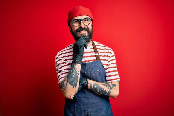 Bonito Homem Careca Com Barba Tatuagem — Fotografia de Stock