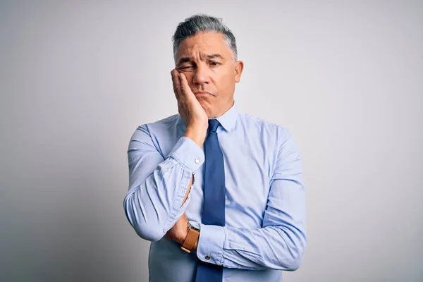 Medioevo Bell Uomo Affari Dai Capelli Grigi Che Indossa Camicia — Foto Stock