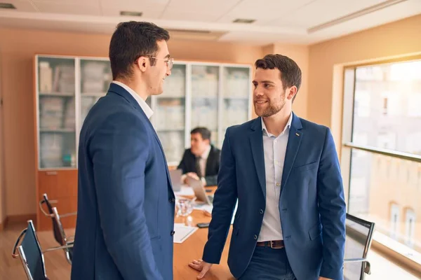 Business lawyers workers meeting at law firm office. Professional executive partners working on finance strategry at the workplace