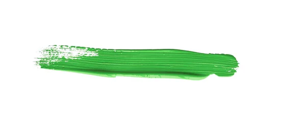 Pincelada Color Verde Sobre Fondo Aislado Textura Acuarela Lona Mancha —  Fotos de Stock
