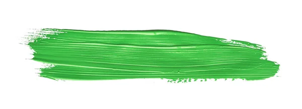 Grön Färgad Pensel Stroke Målning Över Isolerad Bakgrund Duk Akvarell — Stockfoto