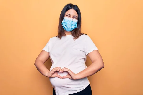 Jovem Grávida Mãe Para Estar Usando Máscara Proteção Para Doença — Fotografia de Stock