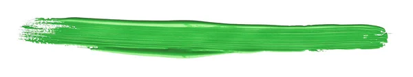 Зелений Штрих Пензля Зупиняється Над Ізольованим Тлом Полотно Акварельна Текстура — стокове фото